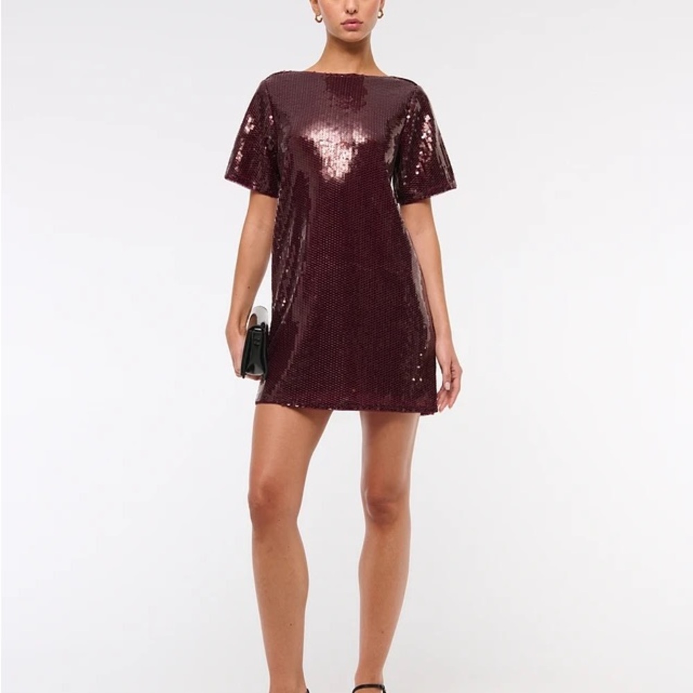 Abercrombie & Fitch Sparkling Maroon Mini Dress